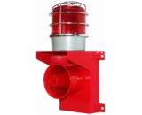 CS100AL-R-P, cast aluminum lamp holder sound and light alarm, voice sound and light alarm, alarm sound and light crane