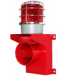 CS100AL-R-P, cast aluminum lamp holder sound and light alarm, voice sound and light alarm, alarm sound and light crane