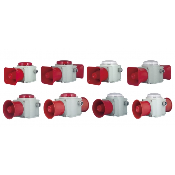 SCS2AL矮灯罩双喇叭铸铝型 重负荷 LED长亮/闪亮 工业用声光报警灯 船用声光报警器